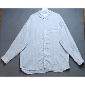 Tommy Bahama Relax Linen Shirt Mens Size 3XL Blue‎ White Vertical Stripes